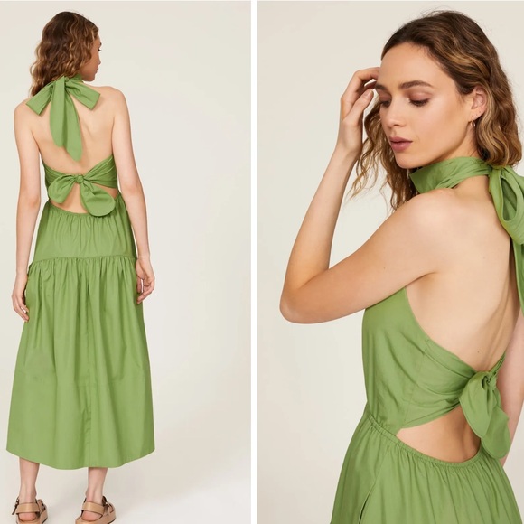 Vince Green Halter Sundress High Low - Picture 2 of 13